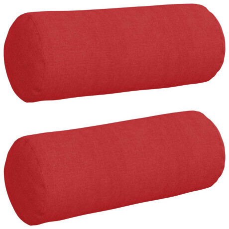 vidaXL Bolster Kussens 2 stuks Rood Ø 15 x 40 cm Stof afbeelding2 - 1