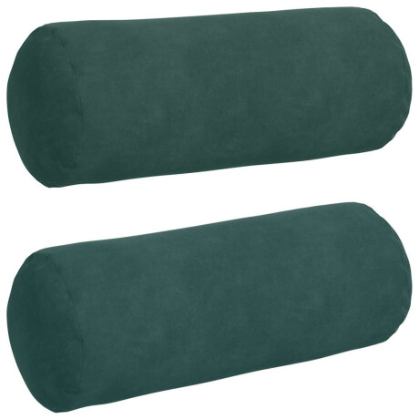 vidaXL Bolster Kussens 2 stuks Donkergroen Ø 15 x 40 cm Cordstof afbeelding2 - 1