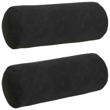vidaXL Bolster Kussens 2 stuks Zwart Ø 15 x 40 cm Cordstof afbeelding2 - 1