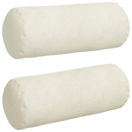 vidaXL Bolster Kussens 2 stuks Crème Ø 15 x 40 cm Cordstof afbeelding2 - 1