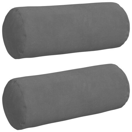 vidaXL Bolster Kussens 2 stuks Donkergrijs Ø 15 x 40 cm Microvezel Stof afbeelding2 - 1