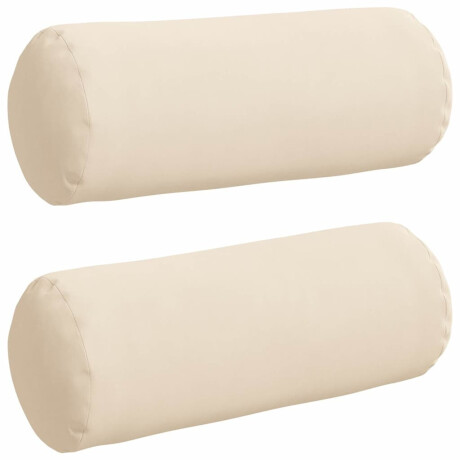 vidaXL Bolster Kussens 2 stuks Beige Ø 15 x 40 cm Microvezel Stof afbeelding2 - 1