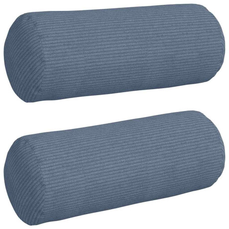 vidaXL Bolster Kussens 2 stuks Blauw Ø 15 x 40 cm Cordstof afbeelding2 - 1