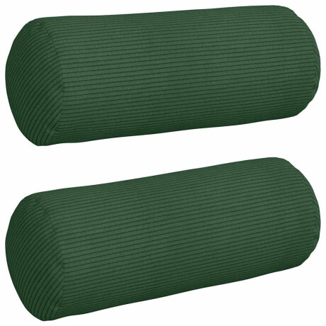 vidaXL Bolster Kussens 2 stuks Donkergroen Ø 15 x 40 cm Cordstof afbeelding2 - 1