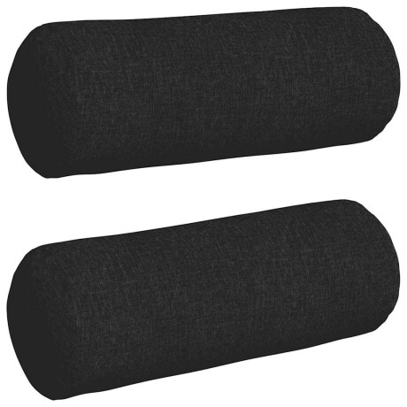 vidaXL Bolster Kussens 2 stuks Zwart Ø 25 x 70 cm Stof afbeelding2 - 1