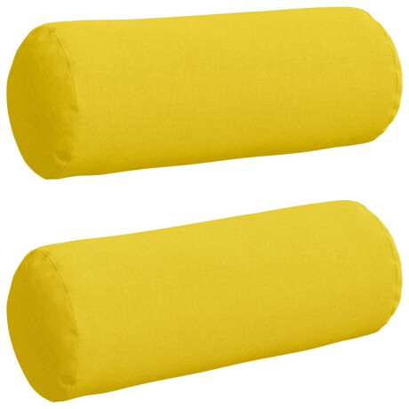 vidaXL Bolster Kussens 2 pcs Lichtgeel Ø 25 x 70 cm Stof afbeelding2 - 1