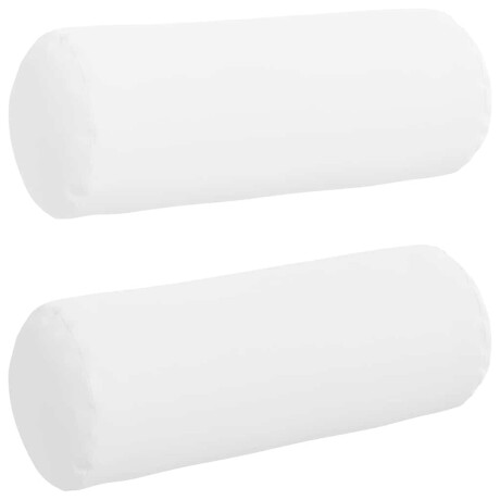 vidaXL Bolster Kussens 2 stuks Wit Ø 25 x 70 cm Stof afbeelding2 - 1