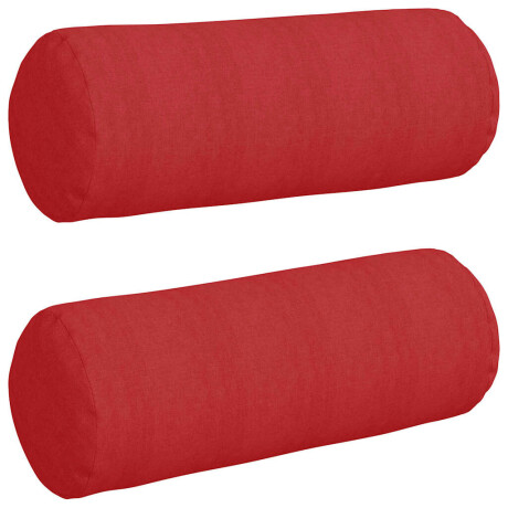 vidaXL Bolster Kussens 2 stuks Rood Ø 25 x 70 cm Stof afbeelding2 - 1