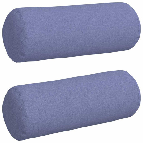 vidaXL Bolster Kussens 2 stuks Jeans Blauw Ø 25 x 70 cm Stof afbeelding2 - 1