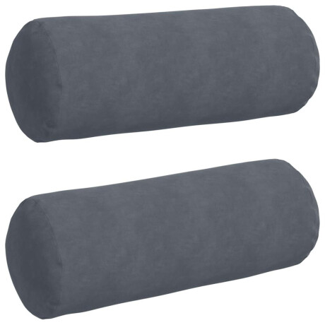 vidaXL Bolster Kussens 2 stuks Donkergrijs Ø 25 x 70 cm Cordstof afbeelding2 - 1
