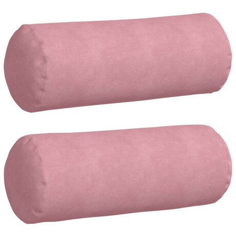 vidaXL Bolster Kussens 2 pcs Roze Ø 25 x 70 cm Katoen Stof afbeelding2 - 1