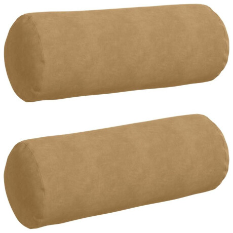 vidaXL Bolster Kussens 2 stuks Bruin Ø 25 x 70 cm Cordstof afbeelding2 - 1