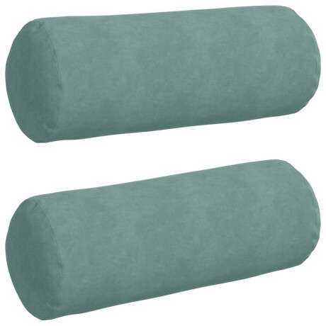vidaXL Bolster Kussens 2 pcs Zeegroen Ø 25 x 70 cm Katoen Stof afbeelding2 - 1
