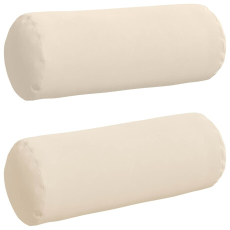 vidaXL Bolster Kussens 2 stuks Beige Ø 25 x 70 cm Microvezel Stof afbeelding2 - 1