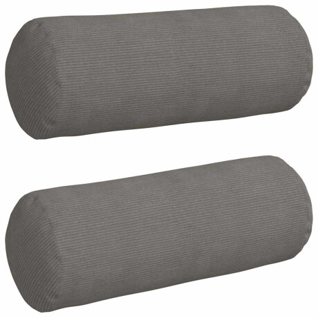 vidaXL Bolster Kussens 2 stuks Lichtgrijs Ø 25 x 70 cm Cordstof afbeelding2 - 1