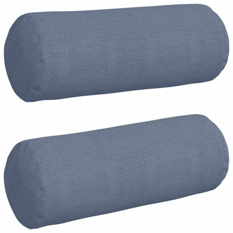 vidaXL Bolster Kussens 2 stuks Blauw Ø 25 x 70 cm Cordstof afbeelding2 - 1