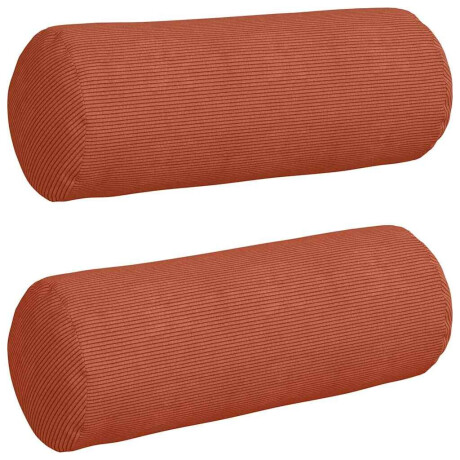 vidaXL Bolster Kussens 2 pcs Rood-oranje Ø 25 x 70 cm Katoen Stof afbeelding2 - 1