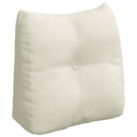 vidaXL Rugkussen Crème 45 x 24 x 50 cm Fluweel afbeelding2 - 1