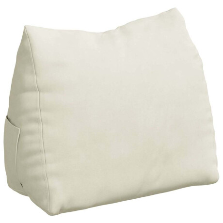 vidaXL Rugkussen Crème 45 x 20 x 35 cm Cordstof afbeelding2 - 1
