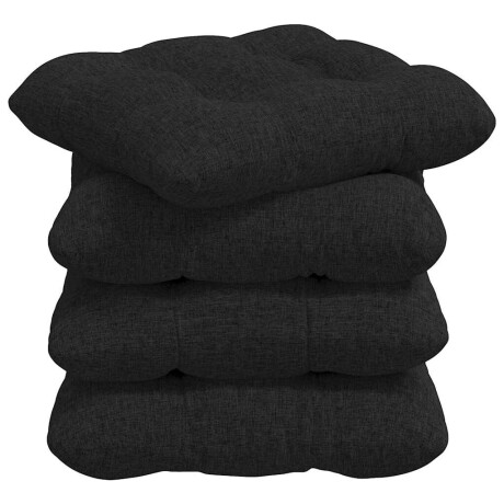 vidaXL Zitkussens 4 pcs Zwart 40 x 40 x 12 cm Stof afbeelding2 - 1