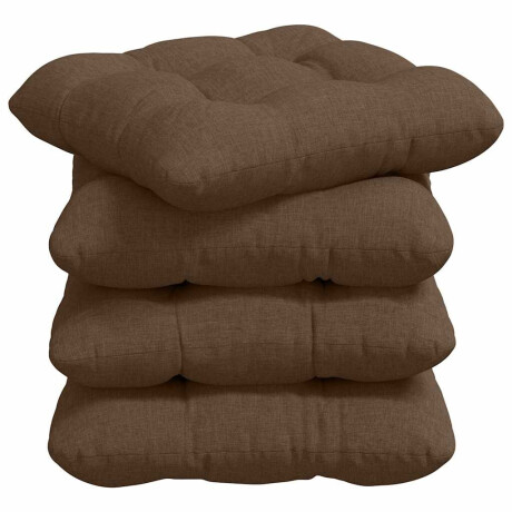 vidaXL Zitkussens 4 pcs Bruin 40 x 40 x 12 cm Stof afbeelding2 - 1