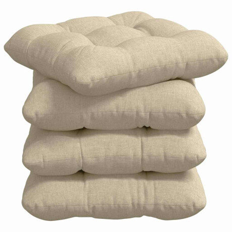 vidaXL Zitkussens 4 pcs Crème 40 x 40 x 12 cm Stof afbeelding2 - 1