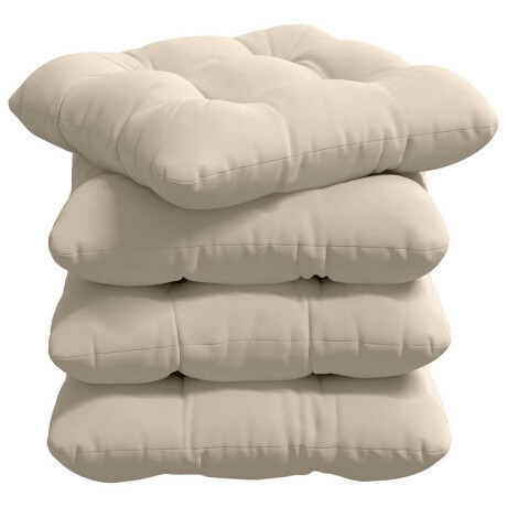 vidaXL Zitkussens 4 pcs Beige 40 x 40 cm Microvezel Stof afbeelding2 - 1