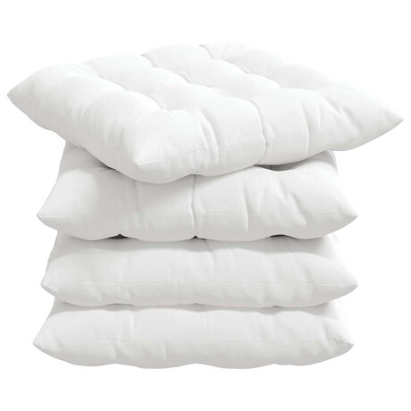 vidaXL Zitkussens 4 pcs Wit 40 x 40 x 6 cm Stof afbeelding2 - 1