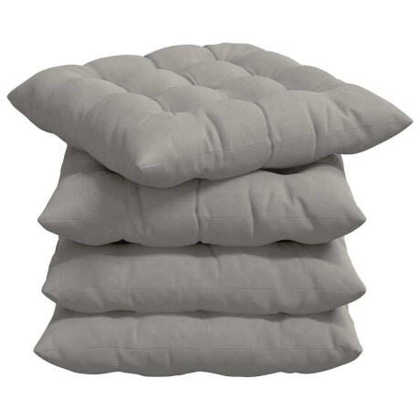 vidaXL Zitkussens 4 pcs Lichtgrijs 40 x 40 x 6 cm Microfibre afbeelding2 - 1