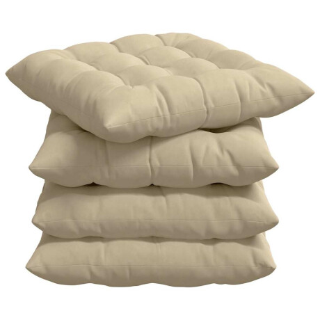 vidaXL Zitkussens 4 pcs Crème 40 x 40 x 6 cm Microfibre afbeelding2 - 1
