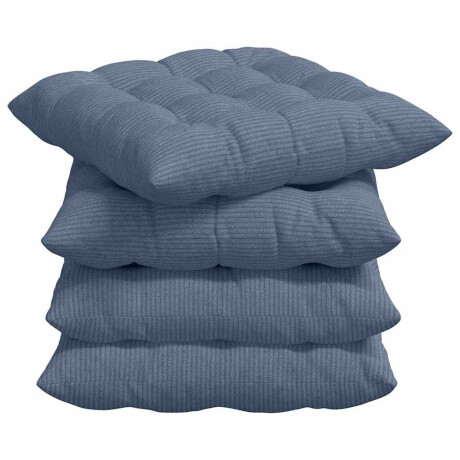 vidaXL Zitkussens 4 pcs Blauw 40 x 40 x 6 cm Katoen Stof afbeelding2 - 1