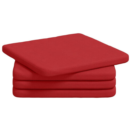vidaXL Zitkussens 4 pcs Rood 40 x 40 x 3 cm Stof afbeelding2 - 1