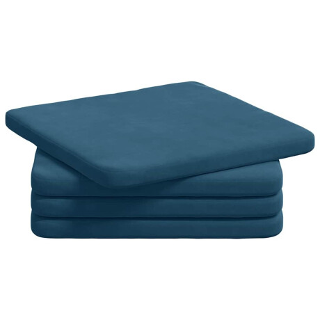 vidaXL Zitkussens 4 pcs Blauw 40 x 40 x 3 cm Fluweel afbeelding2 - 1