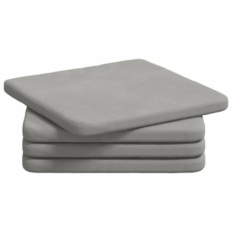 vidaXL Zitkussens 4 pcs Lichtgrijs 40 x 40 x 3 cm Microvezel Stof afbeelding2 - 1