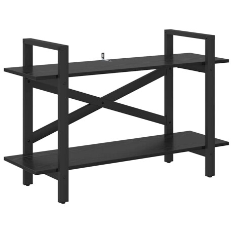 vidaXL Boekenkast Zwart Eiken 100 x 33,5 x 64 cm Bewerkt hout afbeelding2 - 1