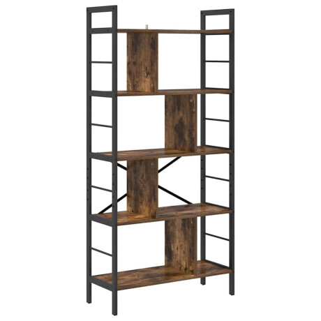 vidaXL Boekenkast Gerookt eiken 75 x 30 x 156 cm Bewerkt hout afbeelding2 - 1