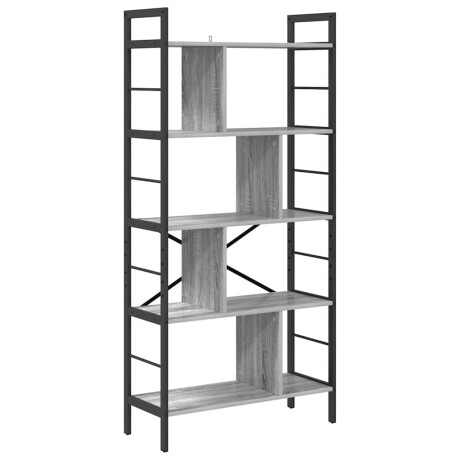 vidaXL Boekenkast Grijs Sonoma 75 x 30 x 156 cm Bewerkt hout afbeelding2 - 1