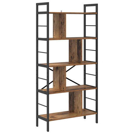 vidaXL Boekenkast Oud Hout 75 x 30 x 156 cm Bewerkt hout afbeelding2 - 1