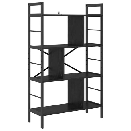 vidaXL Boekenkast Zwart Eiken 75 x 30 x 123,5 cm Bewerkt hout afbeelding2 - 1