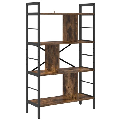 vidaXL Boekenkast Gerookt eiken 75 x 30 x 123,5 cm Bewerkt hout afbeelding2 - 1