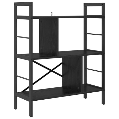 vidaXL Boekenkast Zwart Eiken 75 x 30 x 91 cm Bewerkt hout afbeelding2 - 1
