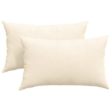 vidaXL Sofa Kussens 2 stuks Crème 50 x 30 cm Cordstof afbeelding2 - 1