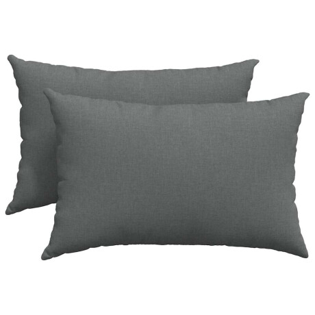 vidaXL Sofa Kussens 2 pcs Donkergrijs 60 x 40 cm Stof afbeelding2 - 1