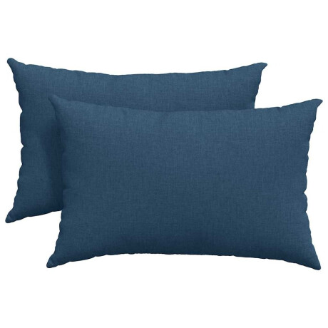 vidaXL Sofa Kussens 2 pcs Blauw 60 x 40 cm Stof afbeelding2 - 1