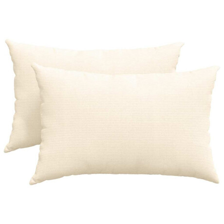 vidaXL Sofa Kussens 2 stuks Crème 60 x 40 cm Cordstof afbeelding2 - 1