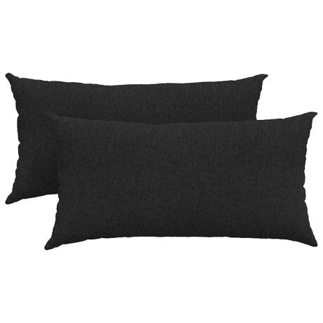 vidaXL Sofa Kussens 2 pcs Zwart 80 x 40 cm Stof afbeelding2 - 1