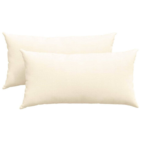 vidaXL Sofa Kussens 2 stuks Crème 80 x 40 cm Cordstof afbeelding2 - 1