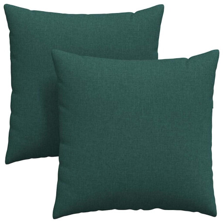 vidaXL Sofa Kussens 2 pcs Donkergroen 60 x 60 cm Stof afbeelding2 - 1