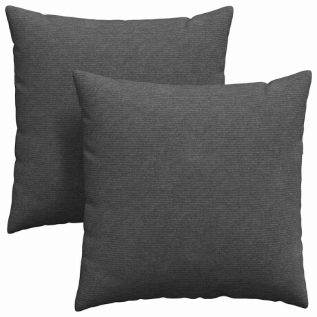 vidaXL Sofa Kussens 2 pcs Donkergrijs 60 x 60 cm Katoen Stof afbeelding2 - 1