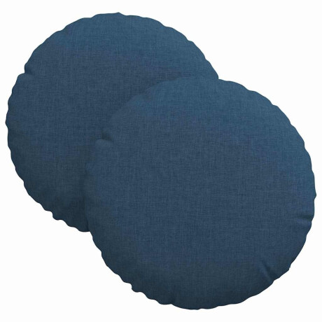 vidaXL Zitkussens 2 pcs Blauw Ø30 x 13 cm Stof afbeelding2 - 1